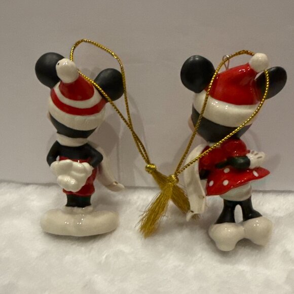 Lenox Disney Mickey and Minnie Mouse 24k Gold Accents Christmas Ornament - Picture 9 of 14